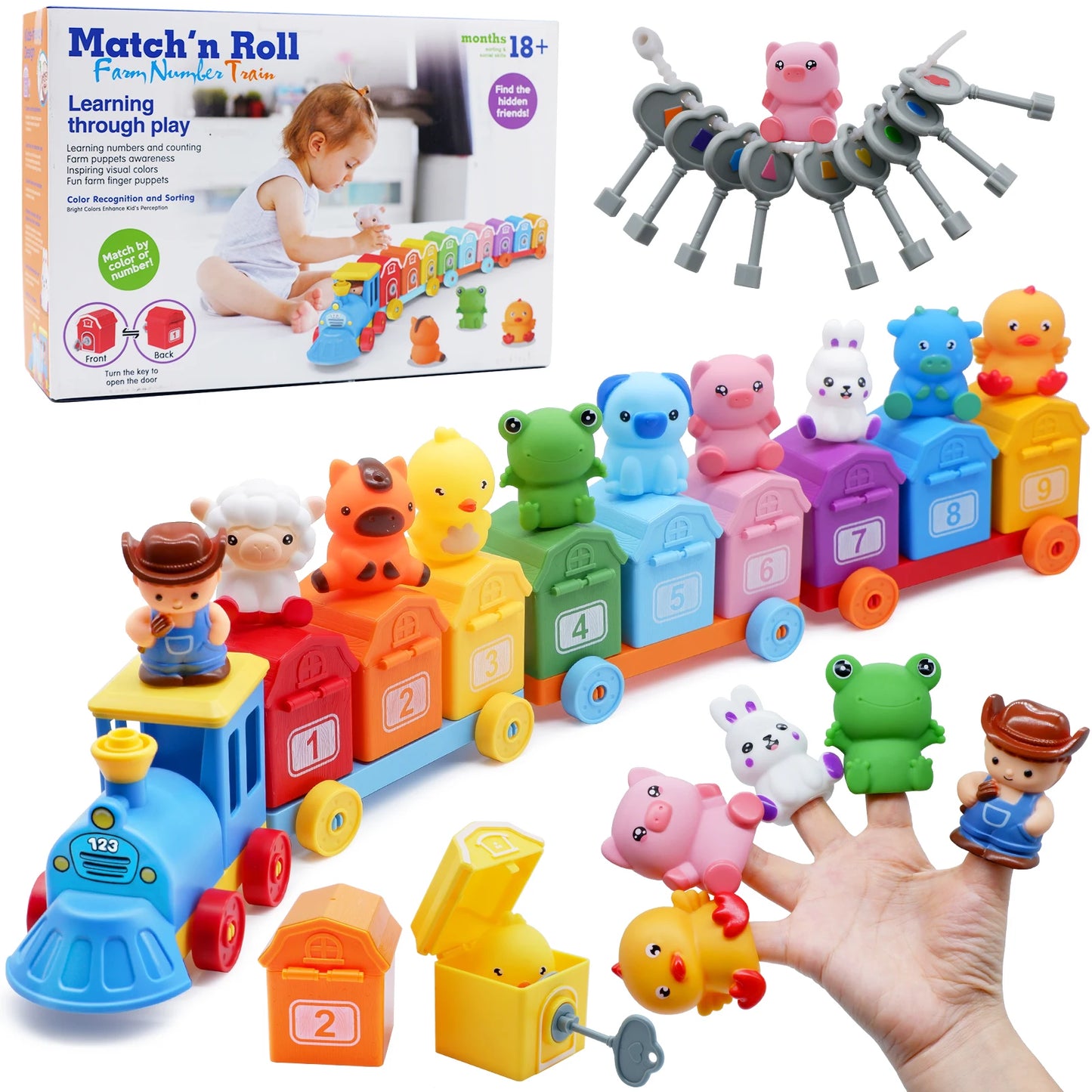 Montessori Counting Toy – Sorting Train & Surprise Gift Set