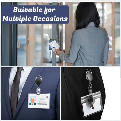 Retractable ID Card Holder Transparent Badge Holder Case