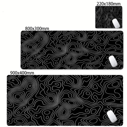 XXL Black & White Desk Mat – Abstract Liquid Gaming Mouse Pad