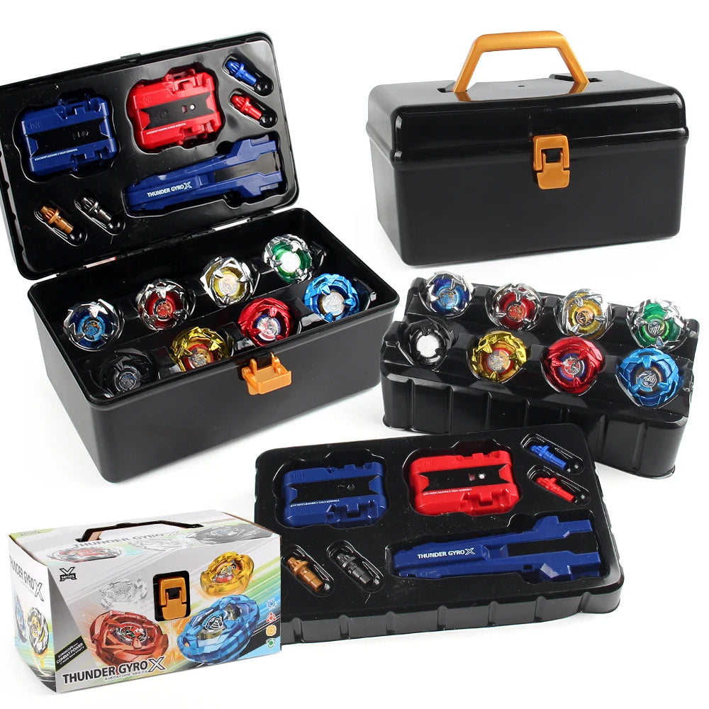 Metal Battle Tops Set with Launchers & Storage Box