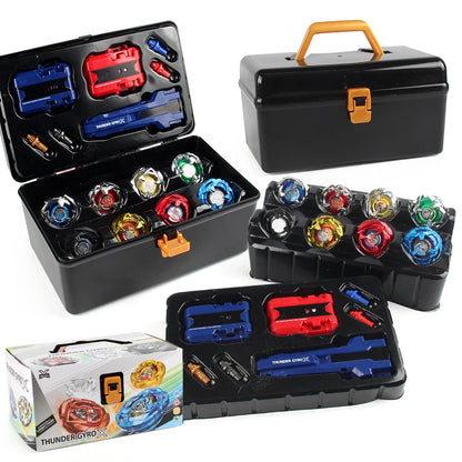 Metal Battle Tops Set with Launchers & Storage Box