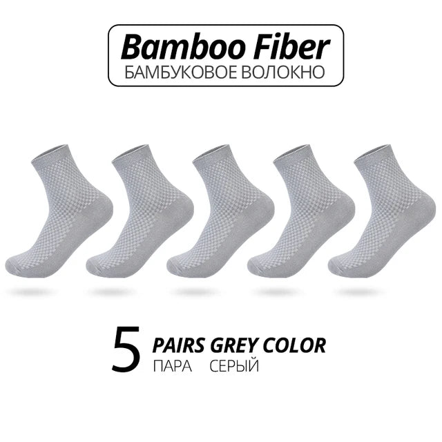 Bamboo Fiber Crew Socks Men's Breathable Business Socks