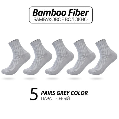 Bamboo Fiber Crew Socks Men's Breathable Business Socks