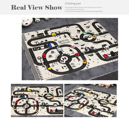 City Parking Lot Play Mat for Kids – Road Map Car Track & Educational Toy