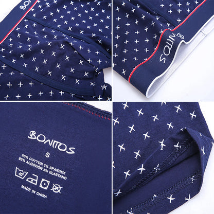 Men's Cotton Boxer Shorts 4PCS Soft Stretch Underwear Set