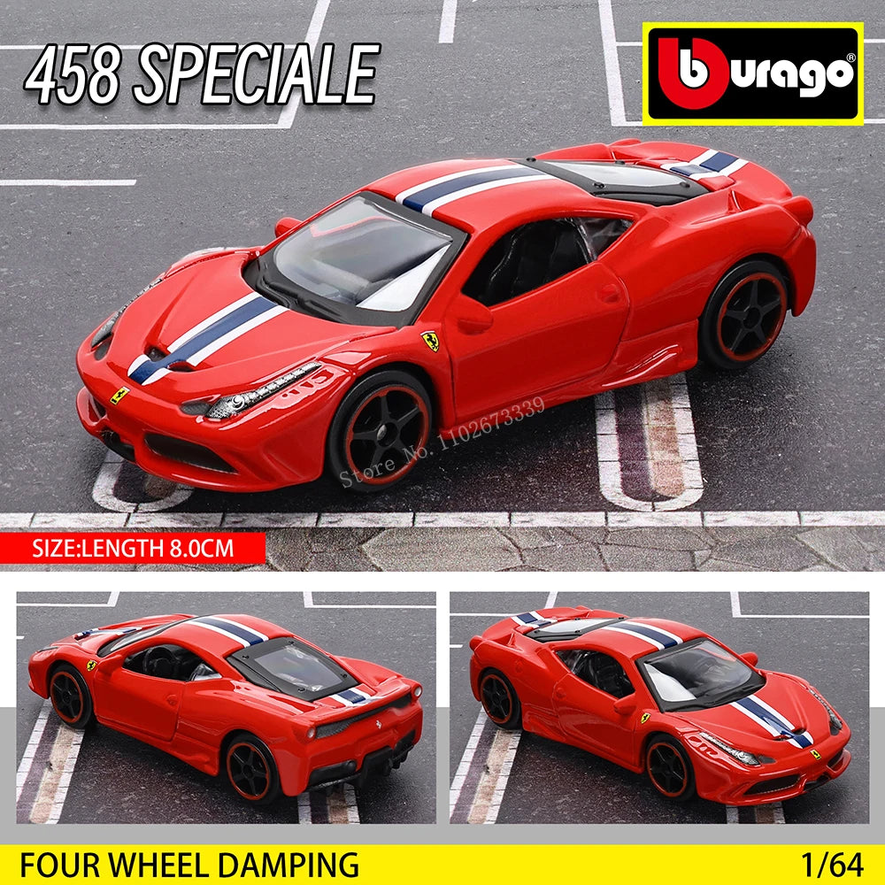 Bburago Ferrari 1:64 Diecast Pull Back Car with Lights & Sound