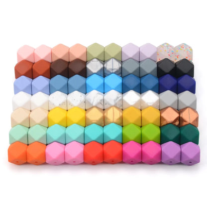 Silicone Hexagon Beads 10pcs Food Grade DIY Jewelry Making