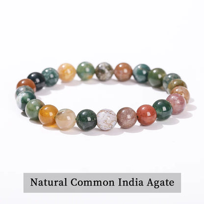 Natural Stone Bead Bracelet – Crystal Gemstone Stretch Bracelet