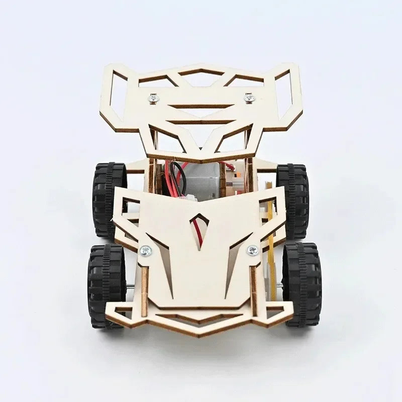 DIY Wooden Remote Control Car STEM Four Wheel Drive Assembly Kit