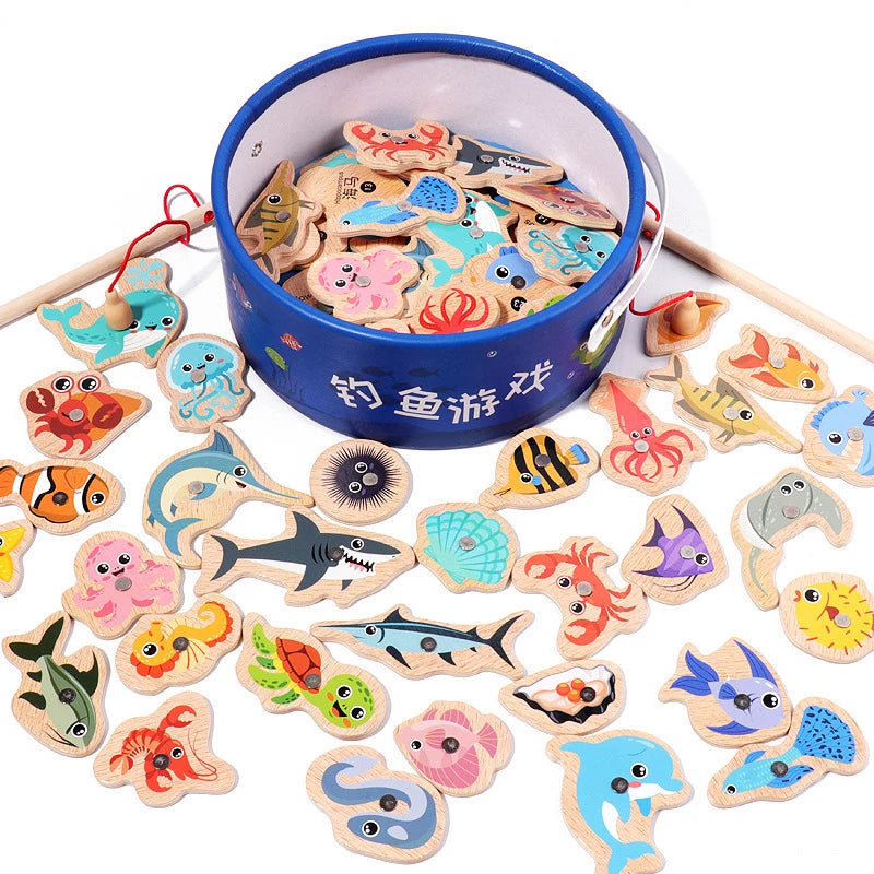 Wooden Magnetic Fishing Toy – Montessori Fish Game