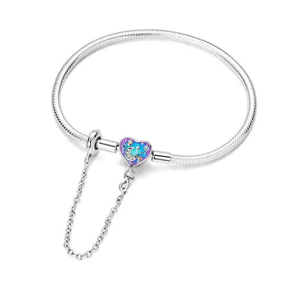 925 Sterling Silver Heart Bracelet with Zircon Accent