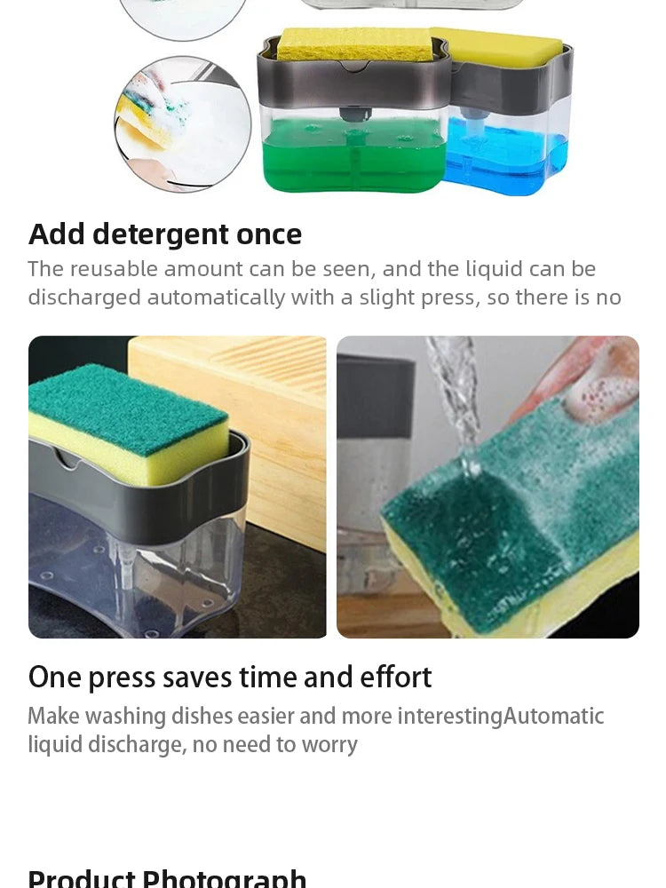 Kitchen Soap Dispenser with Sponge Holder