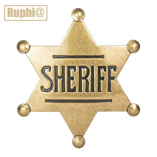 Sheriff Badge Brooch Metal Deputy Star Costume Pin