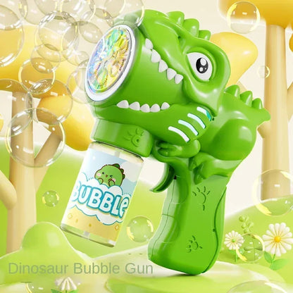 Dinosaur Bubble Machine Electric Bubble Gun with Lights