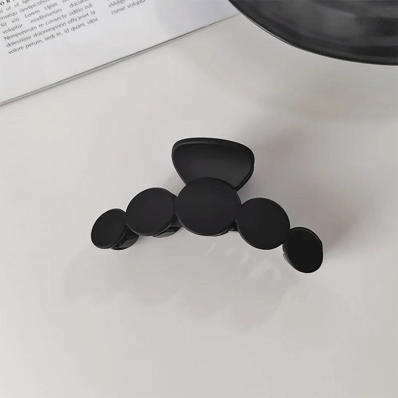 Black Geometric Hair Claw Clip for Women Long Hair