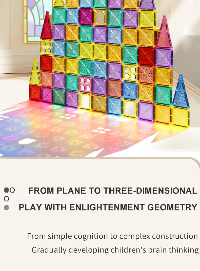 Magnetic Building Tiles STEM Construction Toy for Kids