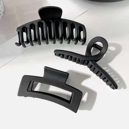 Black Geometric Hair Claw Clip for Women Long Hair