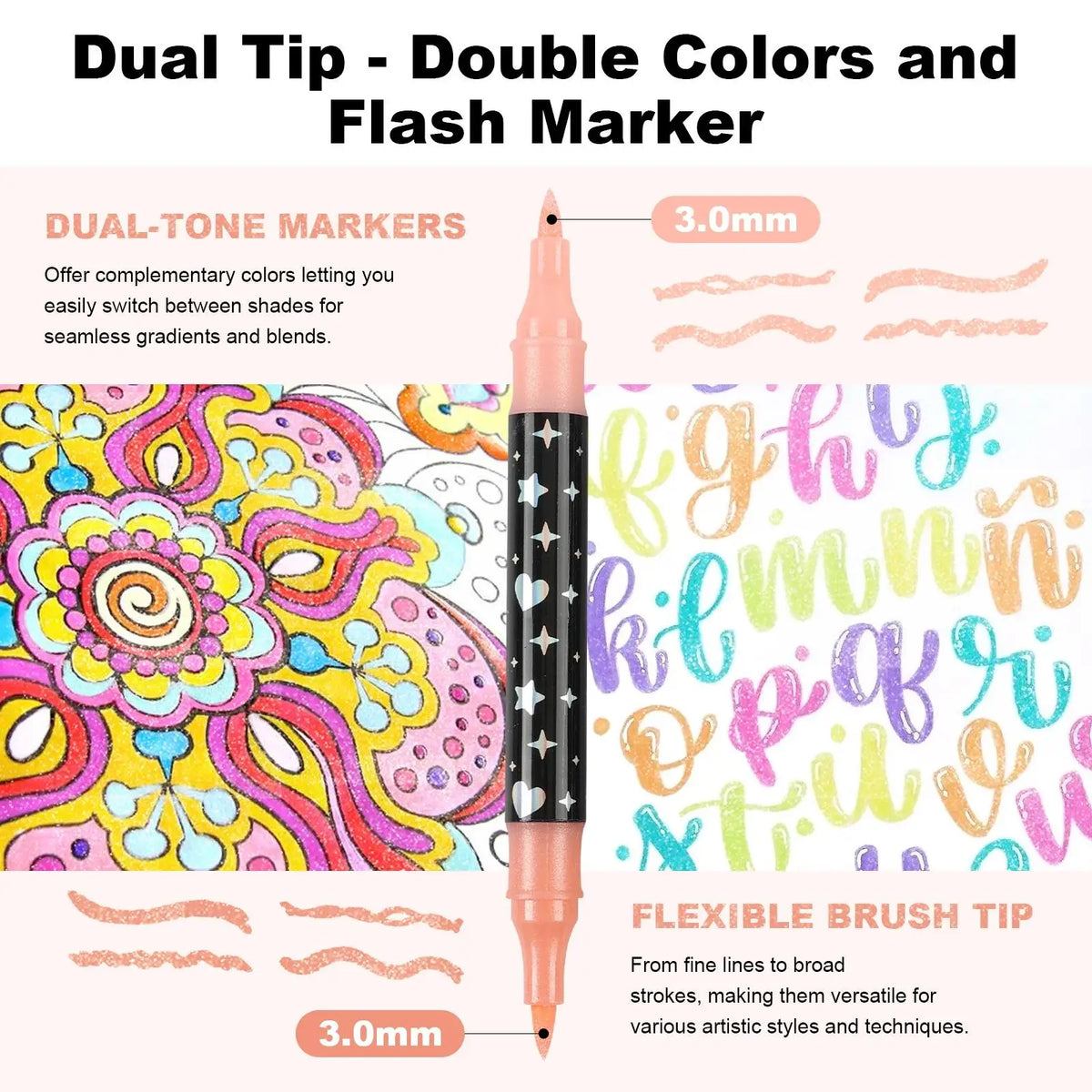 Dual Tip Glitter Art Markers