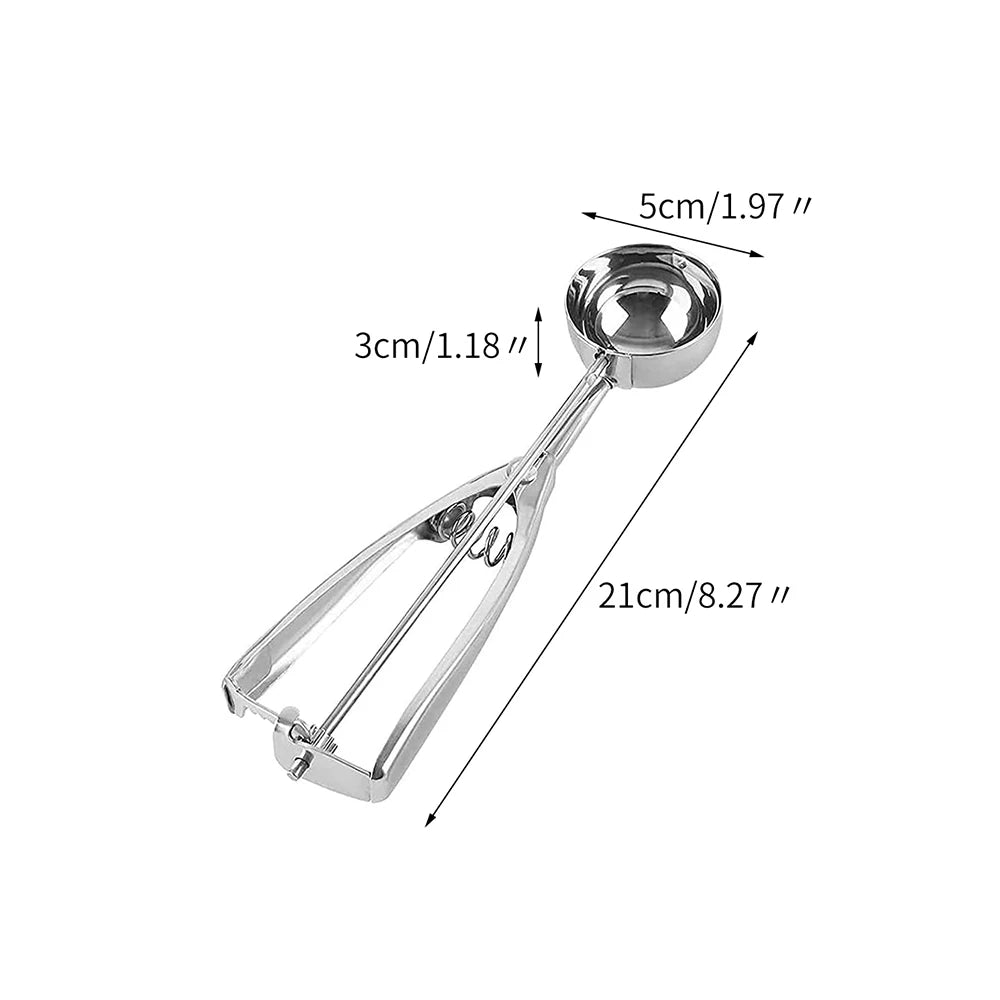 Stainless Steel Ice Cream Scoop with Trigger – Cookie Dough & Baking Scoop