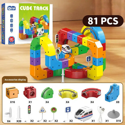 Train Track Building Set – 3D Cube Track