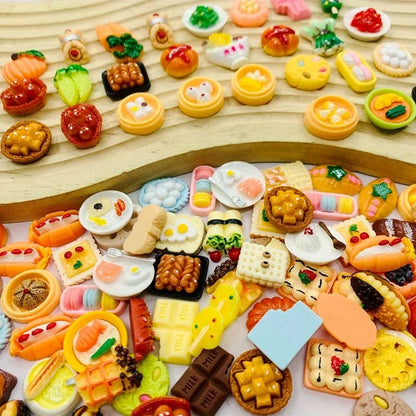Miniature Food Toys – Resin Dollhouse Kitchen Pretend Play Food Set