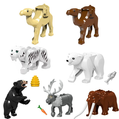 MOC Farm Zoo Animal Building Blocks Educational Toy Set