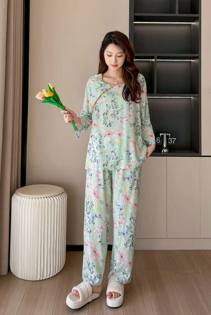 Women's Cotton Sleepwear Set – Summer Two-Piece Pajamas