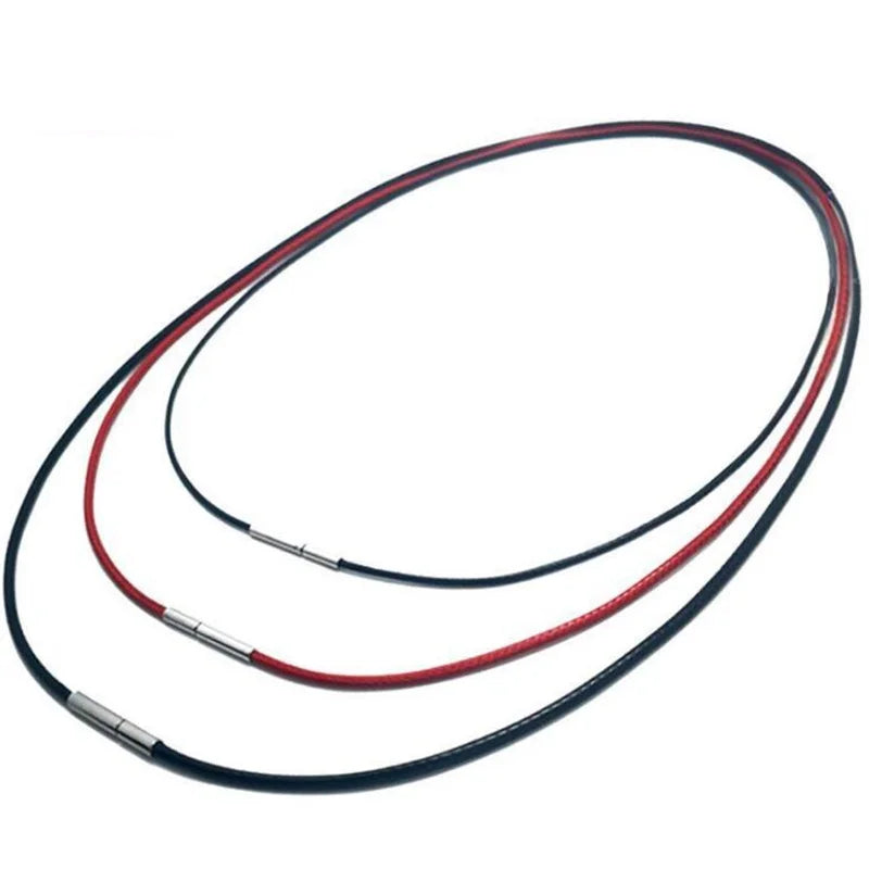 Leather Rope Necklace with Stainless Steel Clasp for Pendants