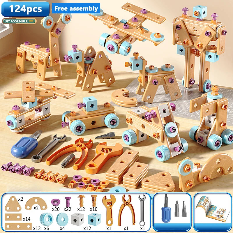 Nut and Bolt Puzzle Toy DIY Screw Assembly Educational Tool Set