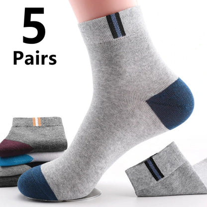 Men's Bamboo Fiber Socks Breathable Crew Sports Socks