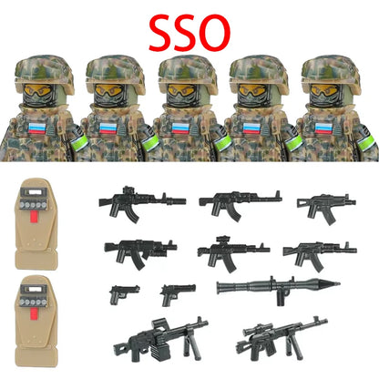 Military Soldier Building Blocks Mini Figure Set with Accessories