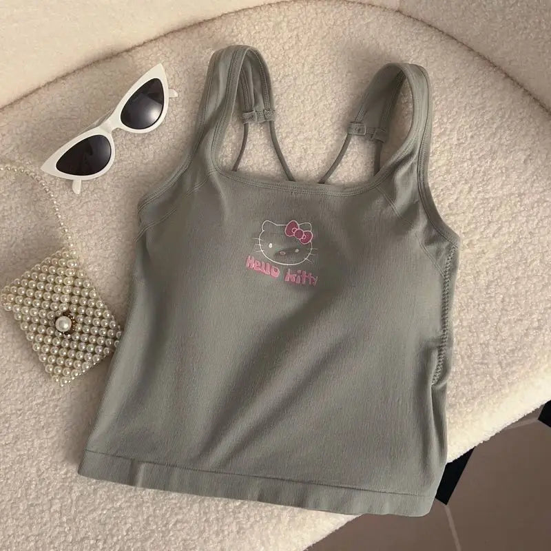 Hello Kitty Printed Tank Top – Cute Summer Cami with Built-In Padding