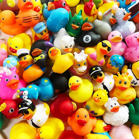 10–100PCS Rubber Duck Bath Toys – Mini Floating Ducks Party Favors