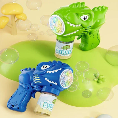 Dinosaur Bubble Machine Electric Bubble Gun with Lights