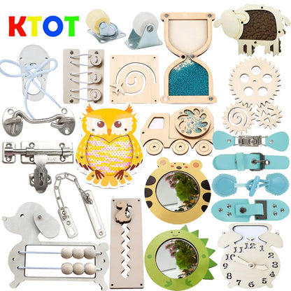 Busy Board Accessories DIY Montessori Wooden Lock Set