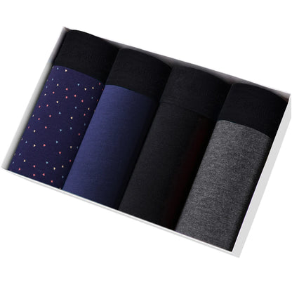 Men's Cotton Boxer Shorts 4PCS Soft Stretch Underwear Set