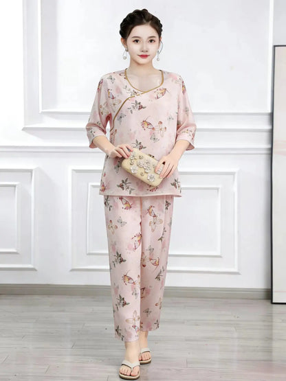 Women's Cotton Sleepwear Set – Summer Two-Piece Pajamas
