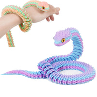 3D Printed Snake Figurine – Luminous Articulated Snake Decor
