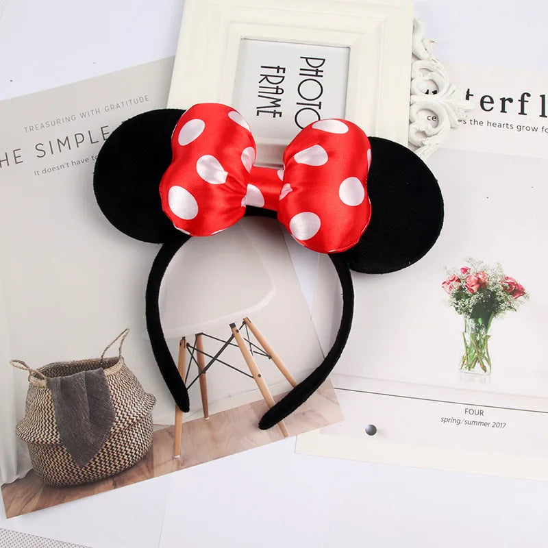 Mouse Ears Headband with Sequin Bow for Parties & Cosplay