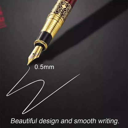Metal Fountain Pen with Replaceable Ink Cartridges