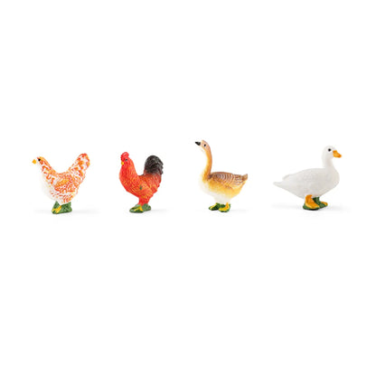 12PCS Farm Animal Figures Mini PVC Poultry Farm Toy Set