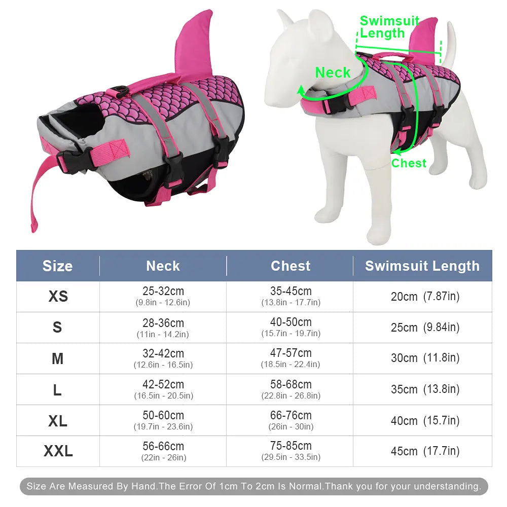 Dog Life Jacket – Shark Style Pet Swimming Vest