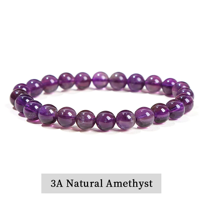 Natural Stone Bead Bracelet – Crystal Gemstone Stretch Bracelet