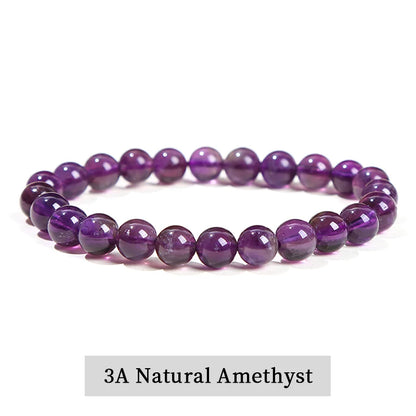 Natural Stone Bead Bracelet – Crystal Gemstone Stretch Bracelet
