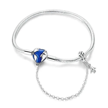 925 Sterling Silver Heart Bracelet with Zircon Accent