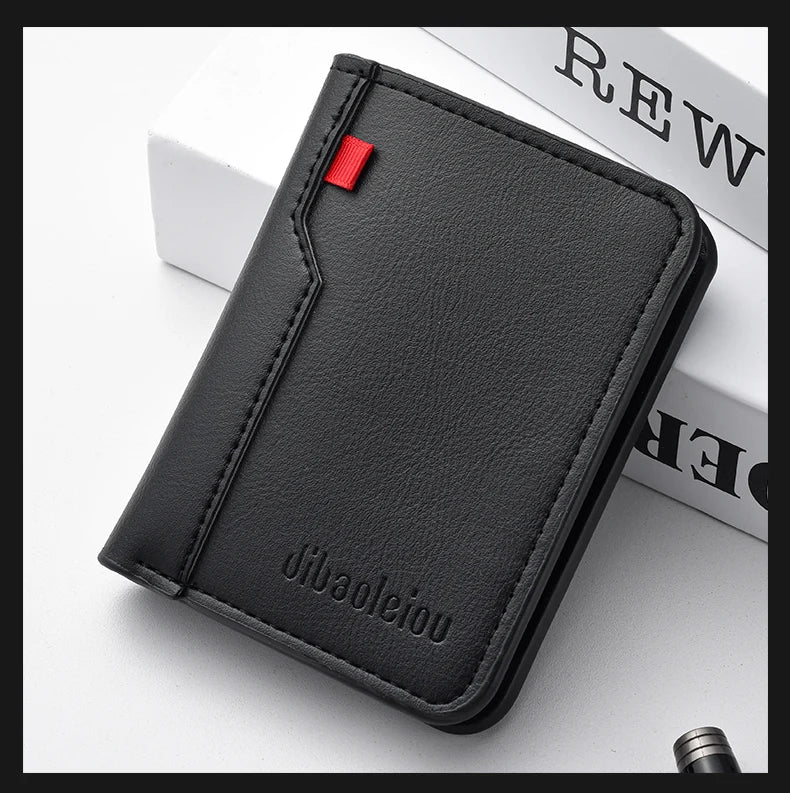 Men's Credit Card Wallet Ultra Thin PU Leather Mini Wallet