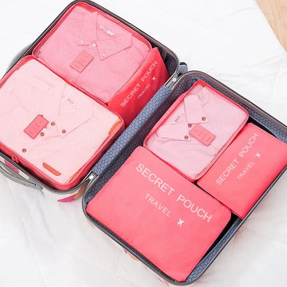 Travel Storage Bags 6 Piece Waterproof Packing Cubes Set