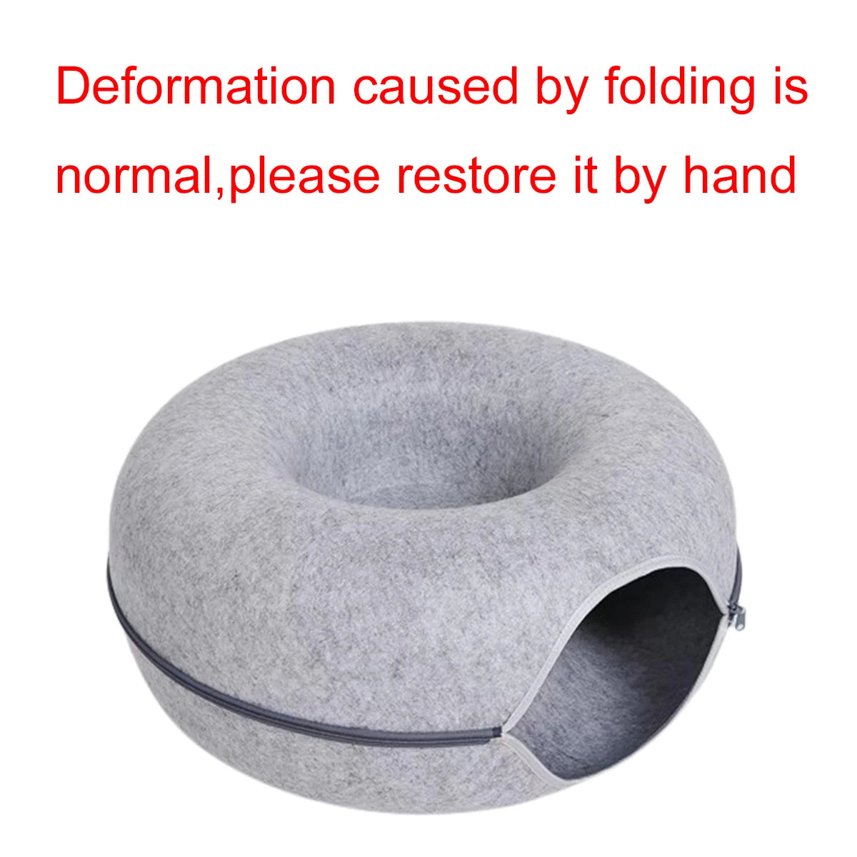 Cat Tunnel Bed Felt Donut Nest for Kittens & Cats
