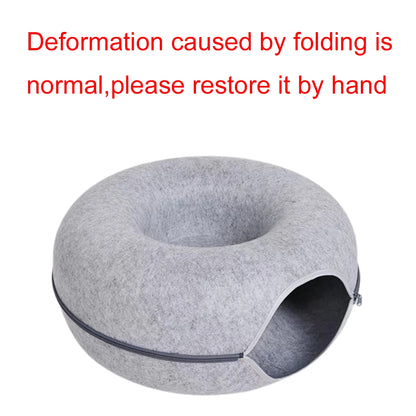 Cat Tunnel Bed Felt Donut Nest for Kittens & Cats
