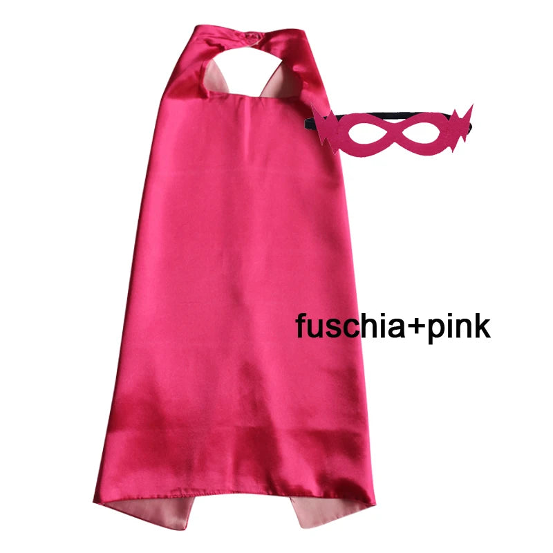 Kids Superhero Cape with Mask Reversible Satin Costume
